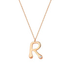 0.02 Carat Diamond Letter R  Necklace