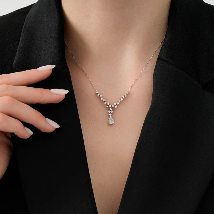 0.48 Carat Diamond Pear Necklace