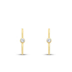 Gold Solitaire Earrings