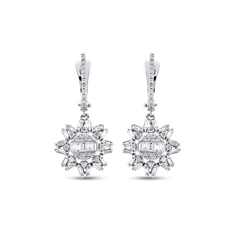 1.15 Carat Diamond Baguette Earrings