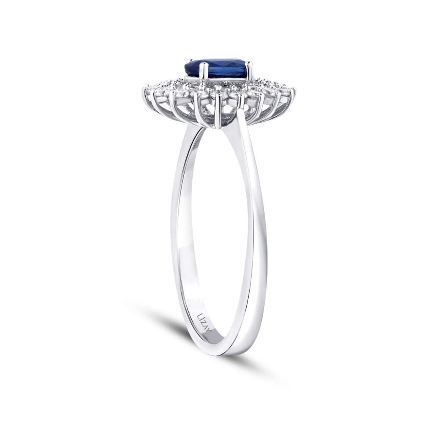 1.04 Carat Diamond Sapphire Ring