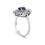 1.80 Carat Diamond Sapphire Ring