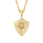 Gold North Star Enamel Necklace