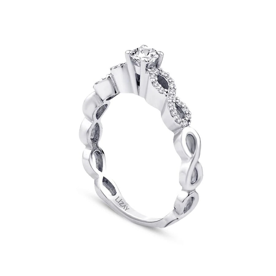 0.43 Carat Diamond Solitaire Engagement Infinity Ring