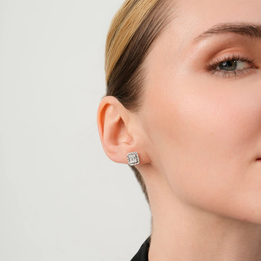 0.36 Carat Diamond Baguette Earrings