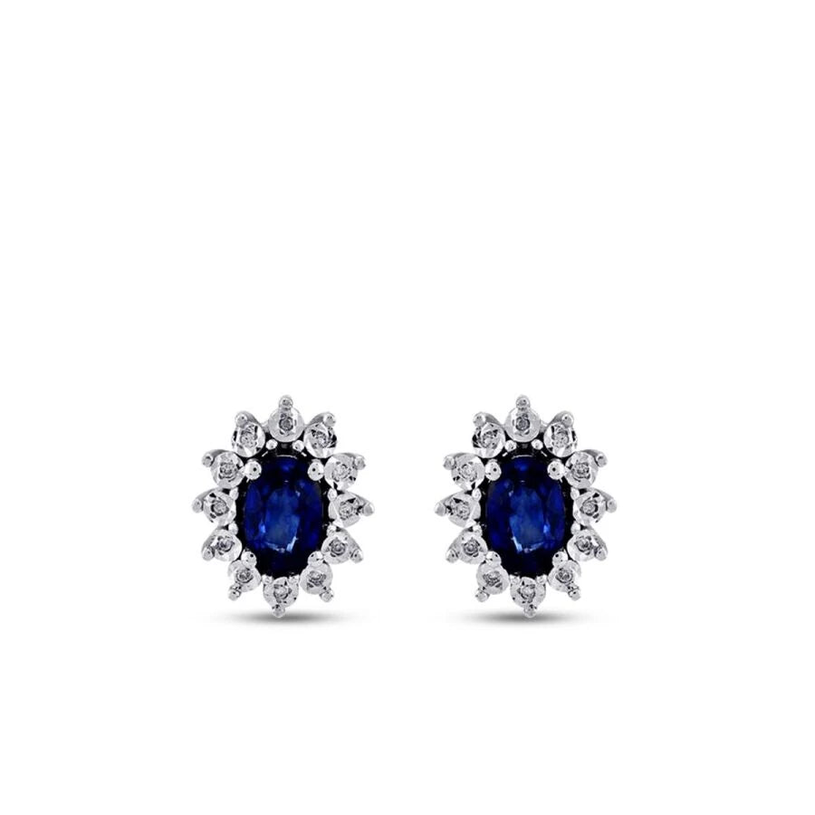 1.21 Carat Diamond Sapphire Earrings