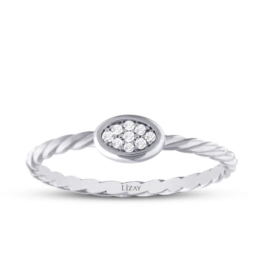 0.04 Carat Diamond Stone Twisted Ring