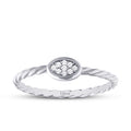 0.04 Carat Diamond Stone Twisted Ring