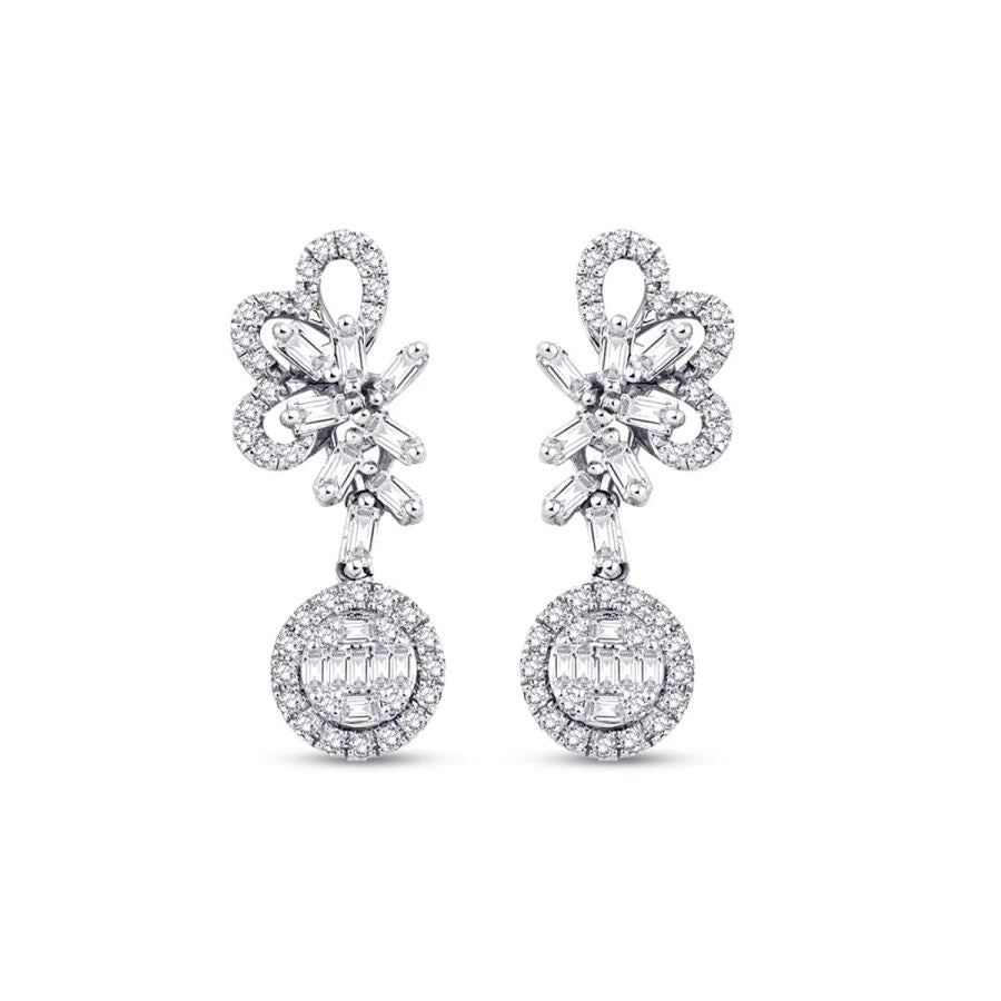 0.88 Carat Diamond Baguette Earrings