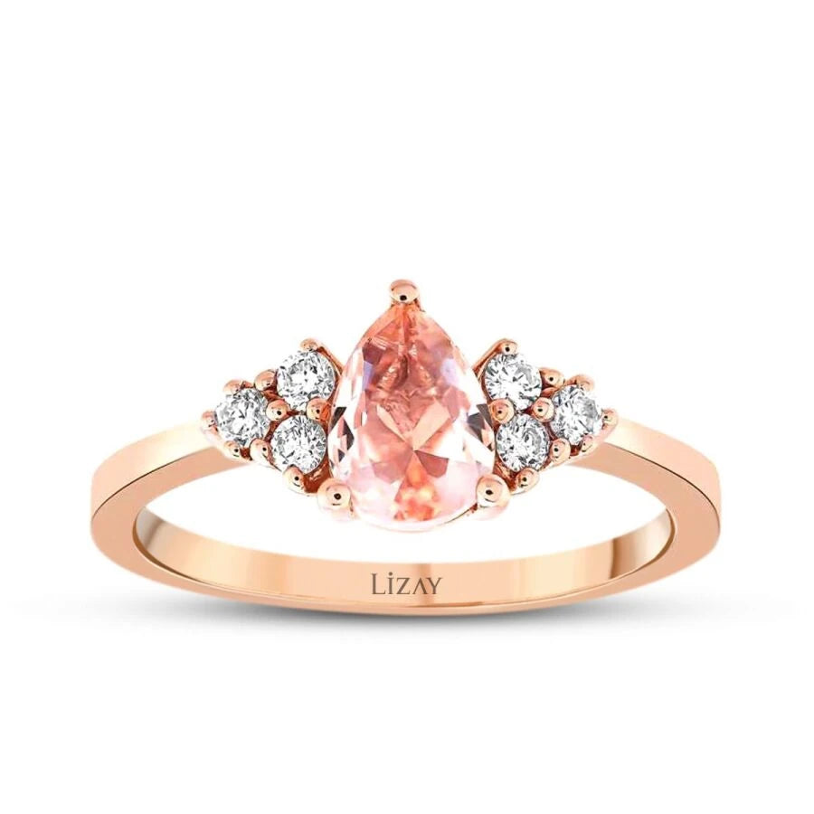 0.77 Carat Diamond Morganite Ring