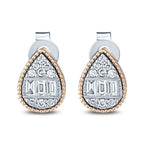 0.23 Carat Diamond Baguette Pear Earrings
