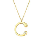 0.02 Carat Diamond C Letter Necklace