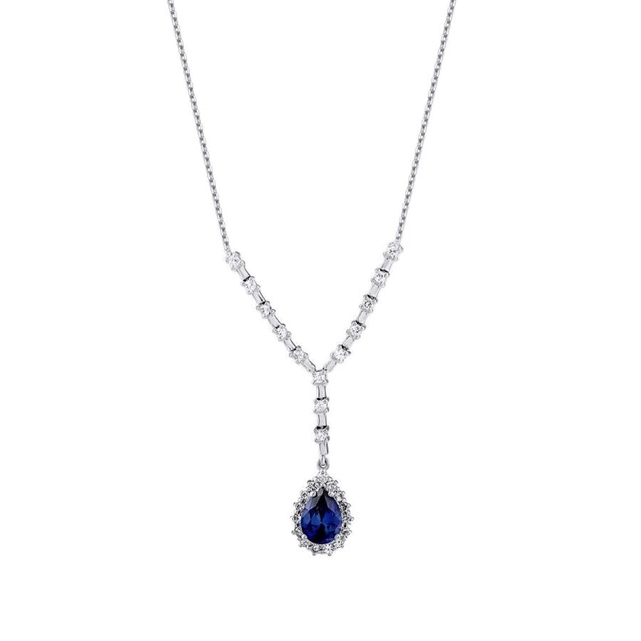 7.31 Carat Diamond Pear Sapphire Set