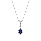 0.52 Carat Diamond Sapphire Necklace