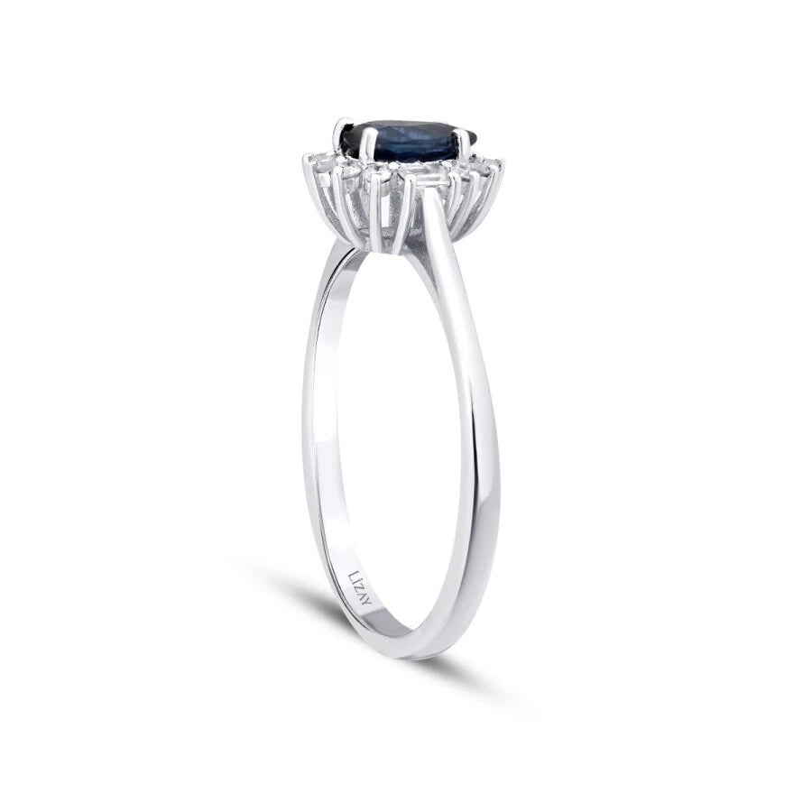0.59 Carat Diamond Sapphire Ring