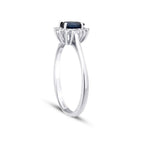 0.59 Carat Diamond Sapphire Ring