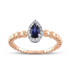 0.34 Carat Diamond Pear Sapphire Ring