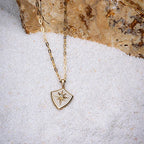 Gold North Star Enamel Necklace