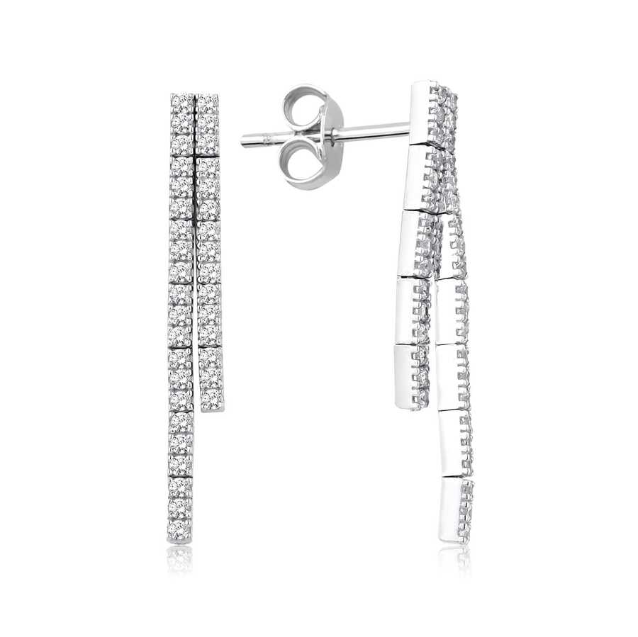 Gold Double-Drop Tennis Earrings