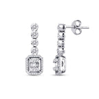 0.37 Carat Diamond Baguette Earrings