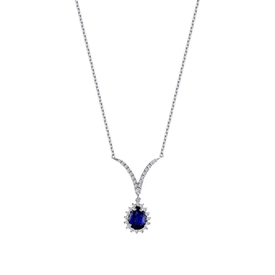 0.95 Carat Diamond Sapphire Necklace