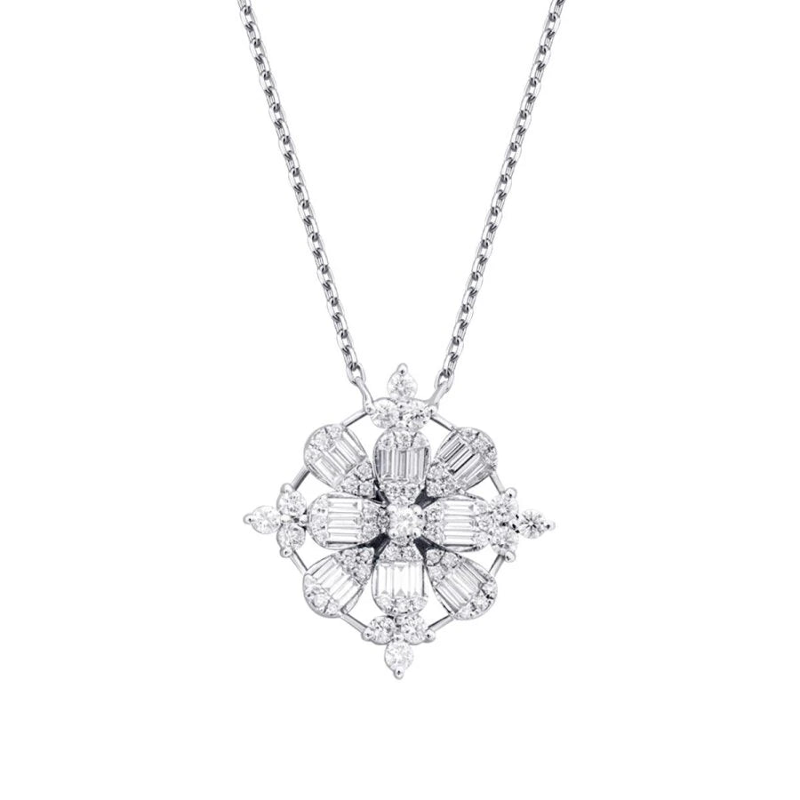 0.83 Carat Diamond Baguette Necklace