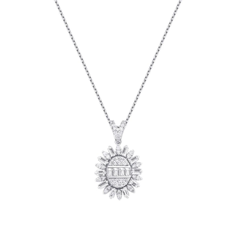 0.43 Carat Diamond Baguette Necklace