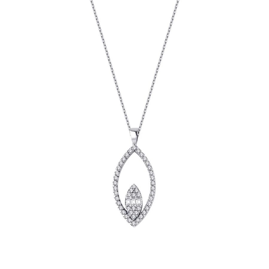 0.27 Carat Diamond Baguette Necklace