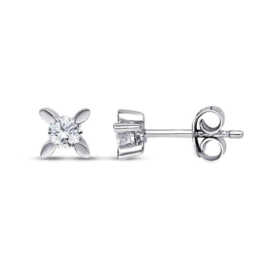 0.40 Carat Diamond Solitaire Earrings