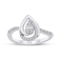 0.19 Carat Diamond Pear Baguette Ring