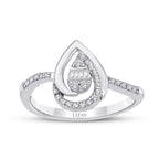 0.19 Carat Diamond Pear Baguette Ring