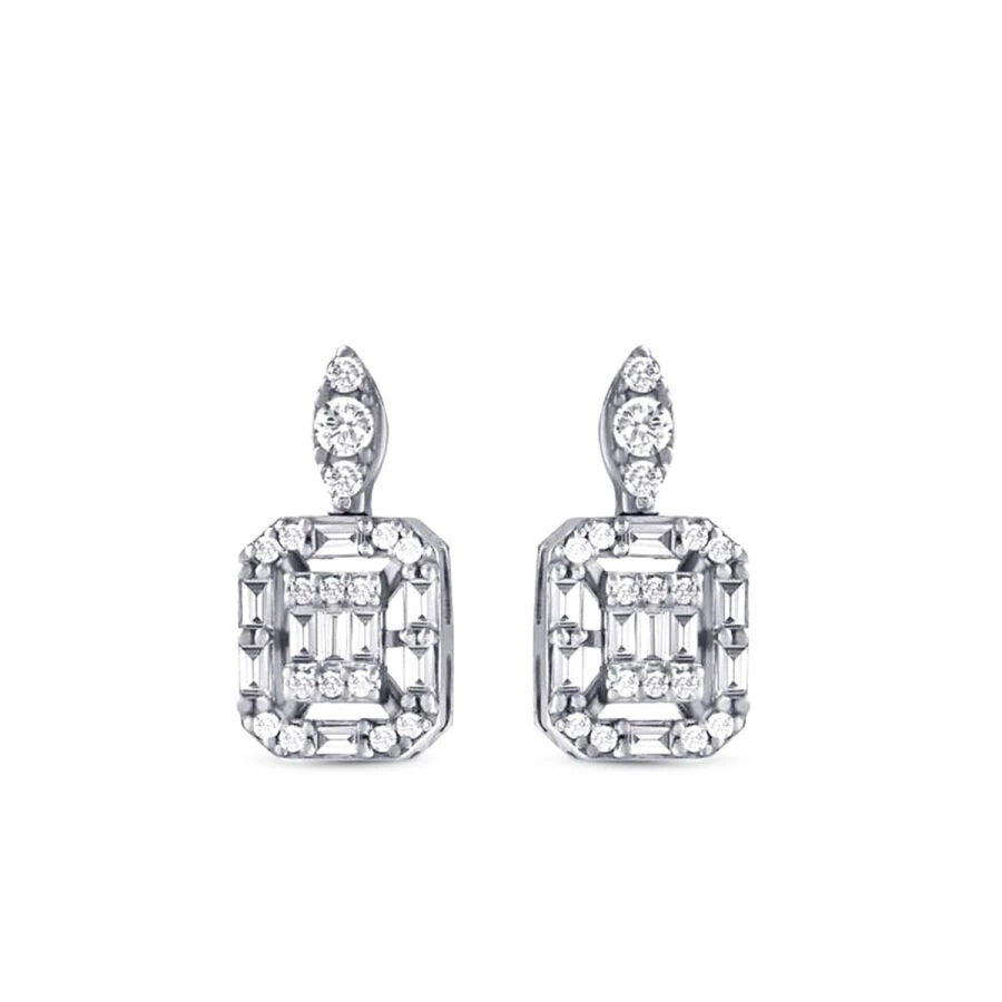 0.41 Carat Diamond Baguette Earrings