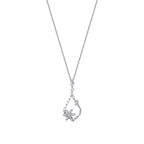0.63 Carat Diamond Flower Baguette Necklace