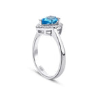 1.27 Carat Diamond Blue Topaz Ring
