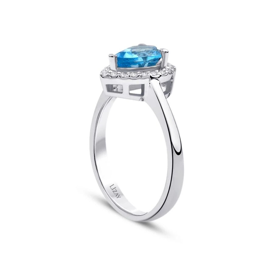 1.27 Carat Diamond Blue Topaz Ring