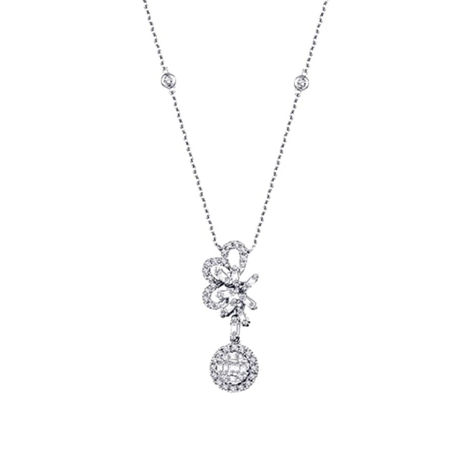 0.53 Carat Diamond Baguette Necklace