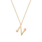 0.04 Carat Diamond Letter N  Necklace