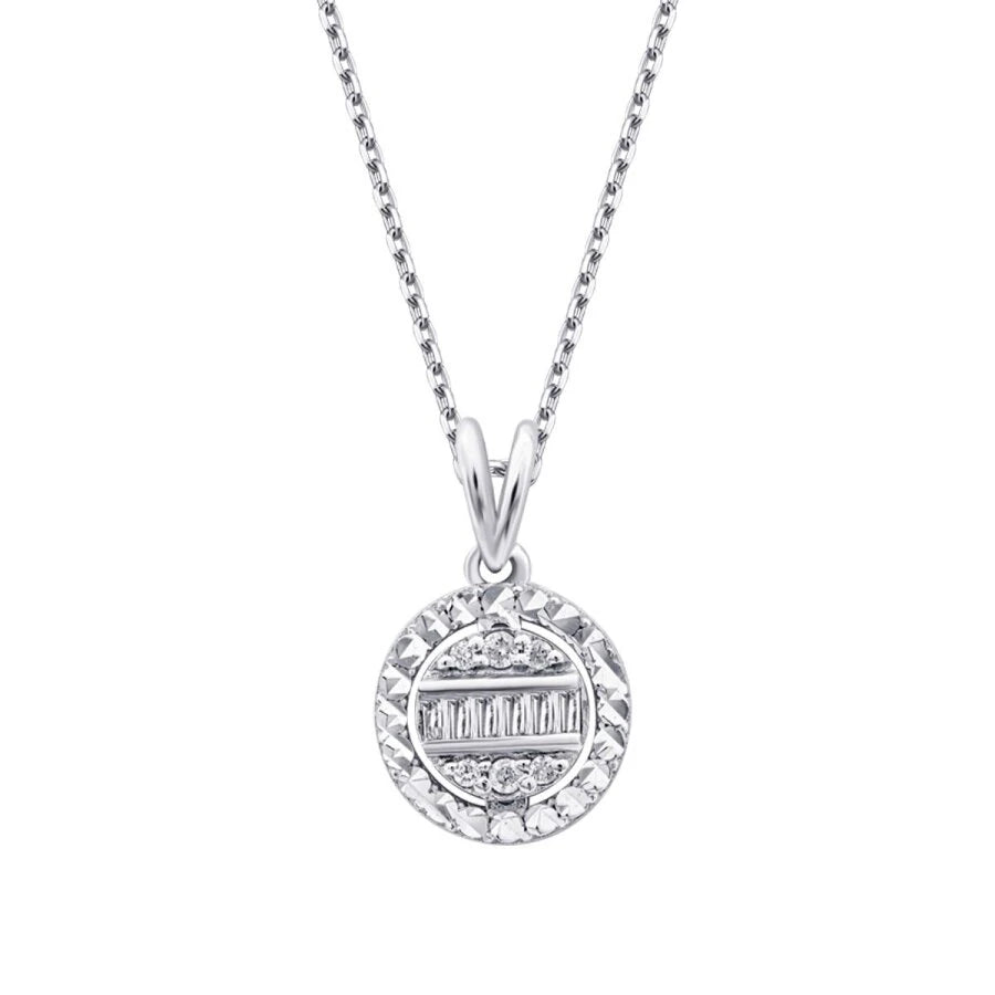 0.08 Carat Diamond-Effect Baguette Necklace