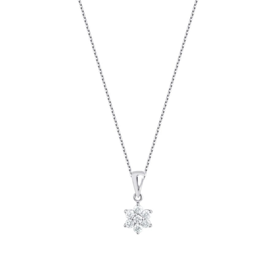 0.24 Carat Diamond Flower Necklace