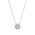 0.37 Carat Diamond Baguette Flower Necklace
