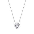 0.37 Carat Diamond Baguette Flower Necklace