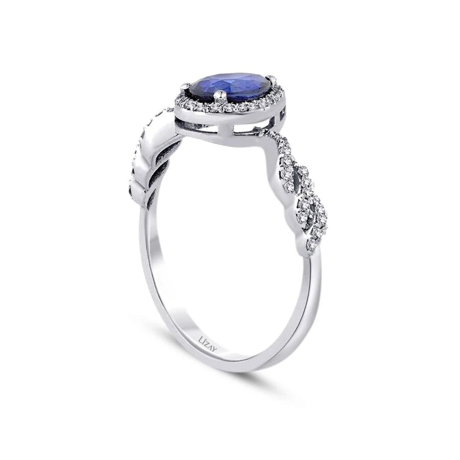 0.83 Carat Diamond Sapphire Ring