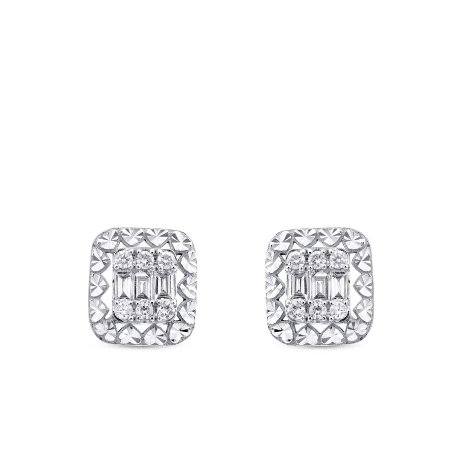 0.36 Carat Diamond Baguette Earrings