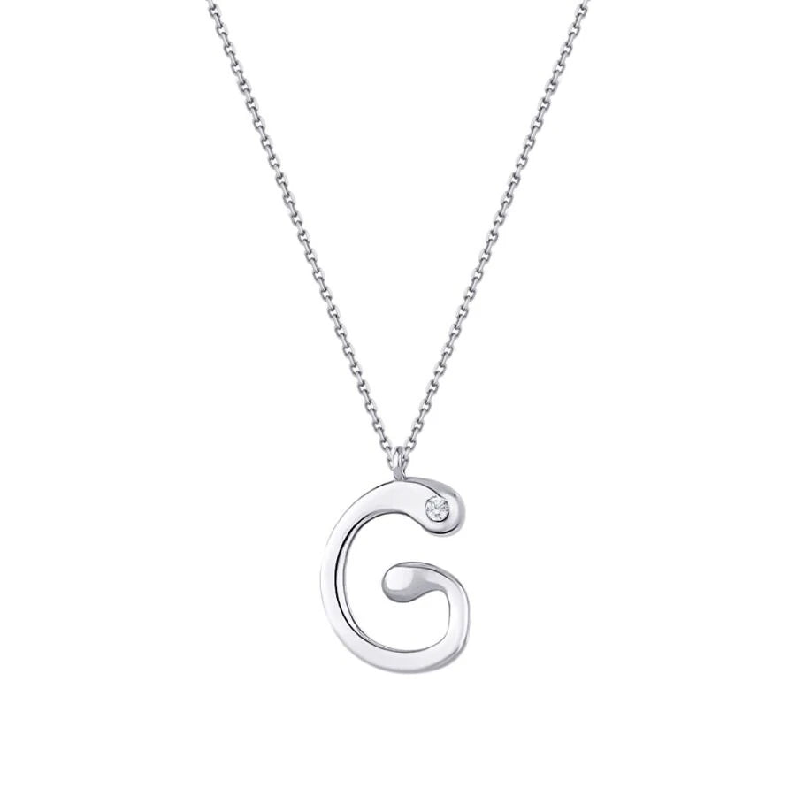 0.02 Carat Diamond G Letter Necklace