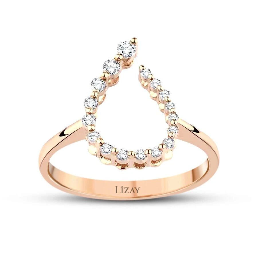 0.19 Carat Diamond Rose Gold Trend Ring