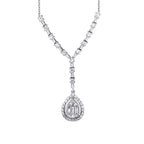 0.50 Carat Diamond Baguette Pear Necklace