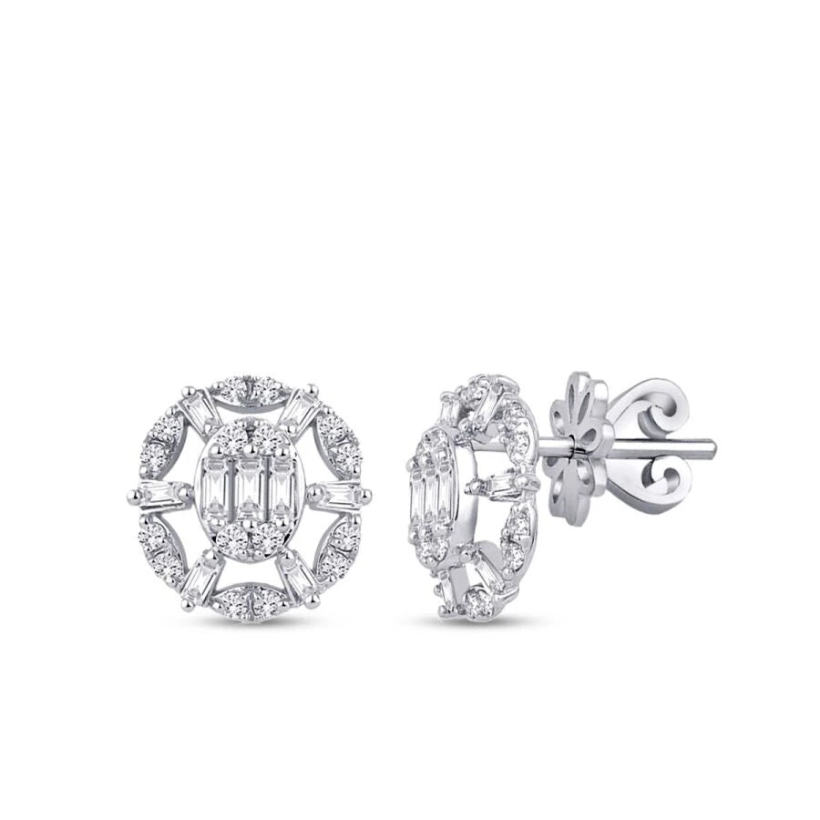 0.46 Carat Diamond Baguette Earrings