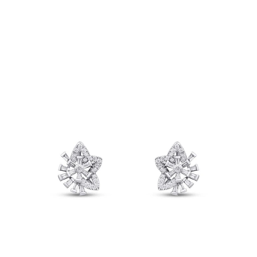 0.41 Carat Diamond Baguette Star Earrings