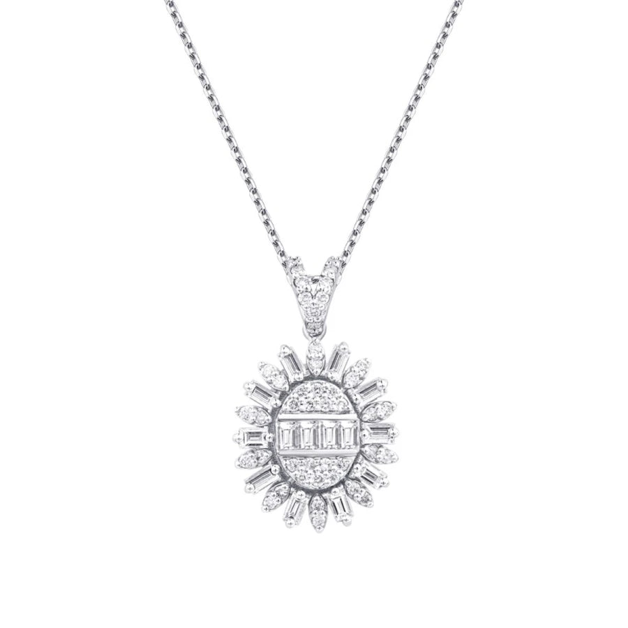 0.43 Carat Diamond Baguette Necklace
