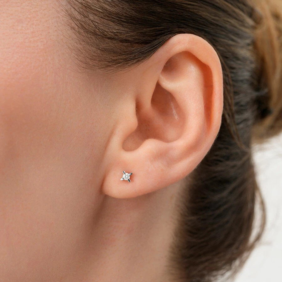 0.30 Carat Diamond Solitaire Earrings